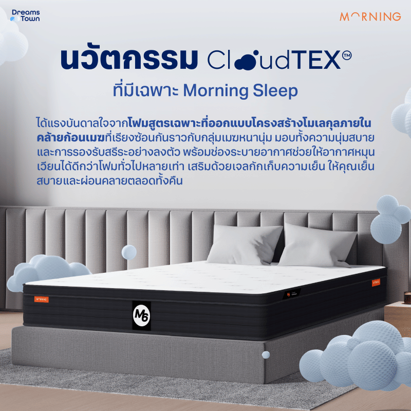 ที่นอนยางพารา 3 ฟุต MORNING SLEEP M6